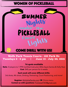 Ladies Drill Night (3.5+ Skill Level) **CONTACT US TO PAY**