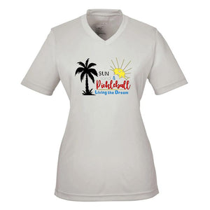 Sun, Sand & Pickleball Women's Performance V-Neck Shirt